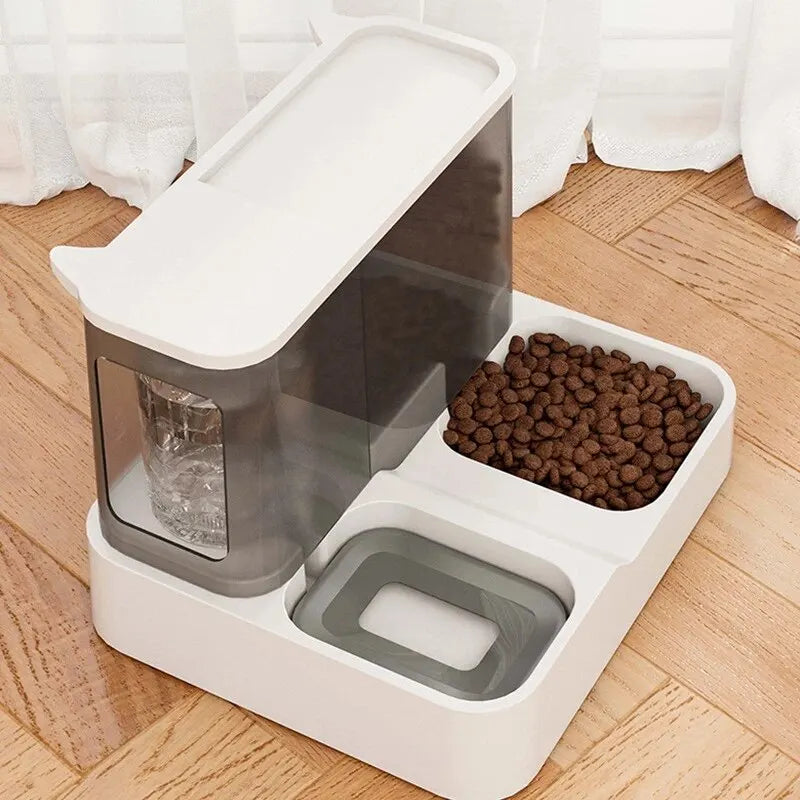 Large Capacity Automatic Cat Food Dispenser and Water Bowl